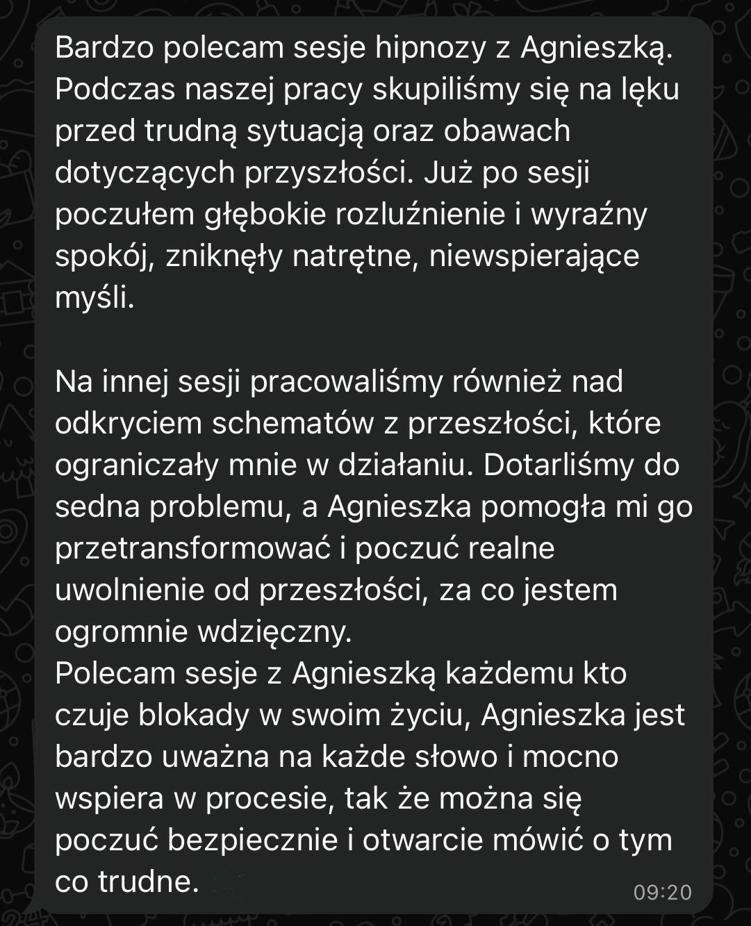 Opinia klientki o rozwoju osobistym