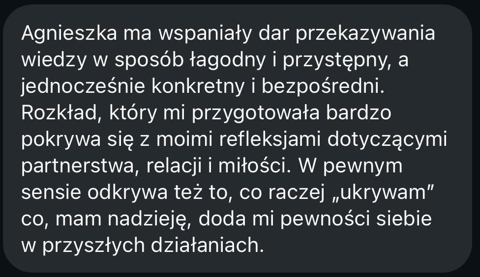 Opinia klientki o duchowym przewodnictwie